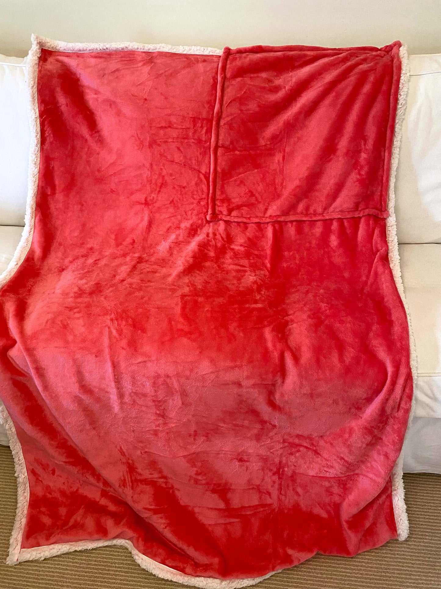 Bright Coral Pink Cushy Rug