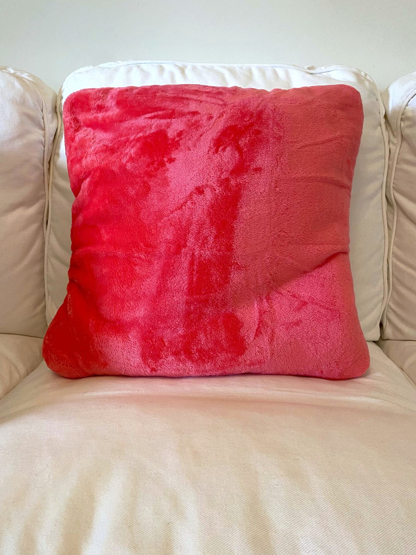Bright Coral Pink Cushy Rug
